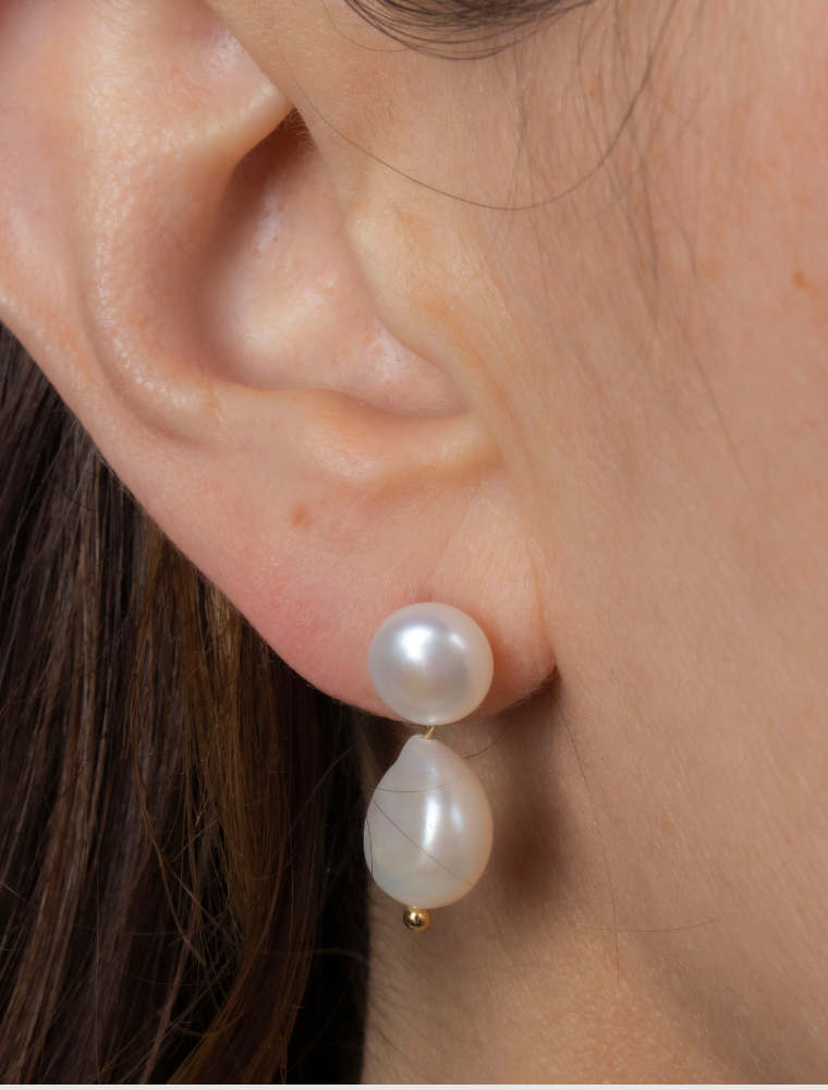 Avery Earrings - Gold Plated/Baroque Pearl - Image 5