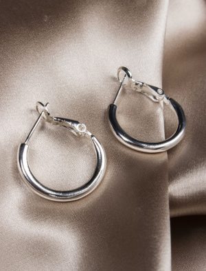 Small Ellie Hoops - Silver Plated
