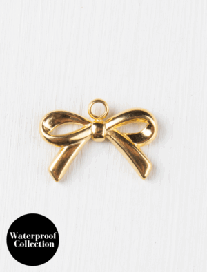 Small Bow Charm - 61 - 18k Gold Plated Stainless Steel