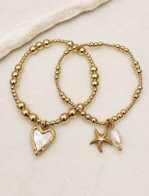 Stack and Save 10%. Sybil and Valerie set of two bracelets-14k gold plated.