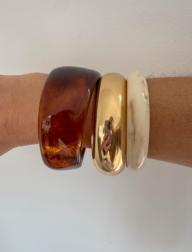 Norah gold chunky bangle-Gold Plated. - Image 3
